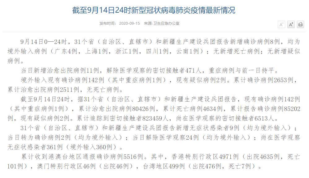 31省市新增确诊9例均为境外输入_31省新增确诊8例 均为境外输入